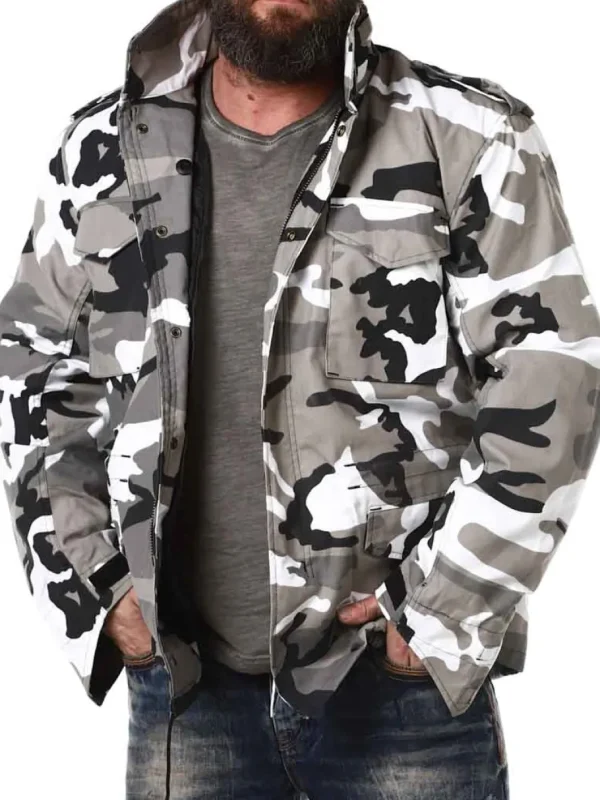 M65 Jakke - Hvid/Camo^Brandit Online