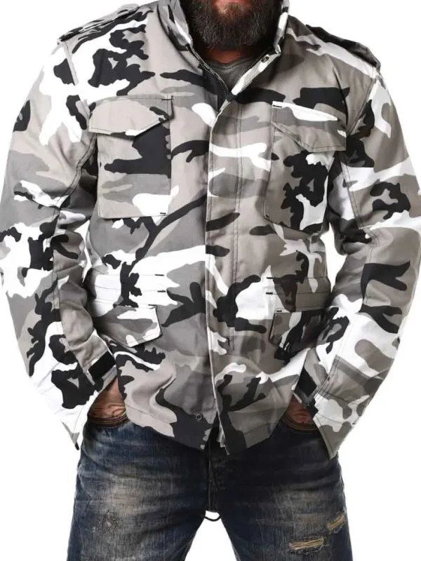 M65 Jakke - Hvid/Camo^Brandit Online