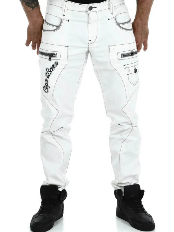 Monza Jeans - Hvid^Cipo & Baxx Online