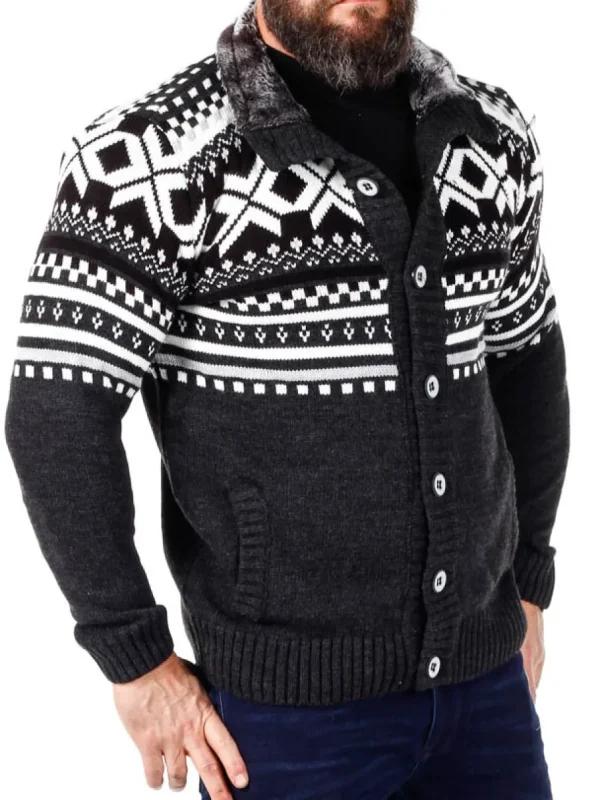 Nick Grizzly Cardigan - Mørkegrå^Carisma Fashion