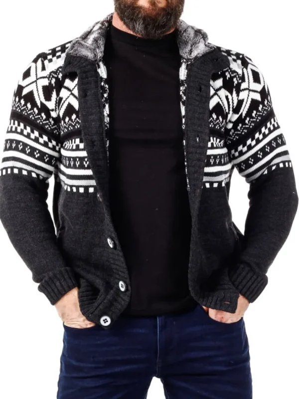 Nick Grizzly Cardigan - Mørkegrå^Carisma Fashion