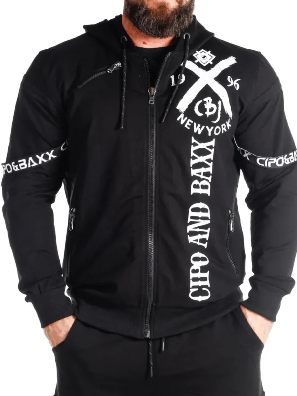 NYC Zip Hoodie - Sort^Cipo & Baxx New
