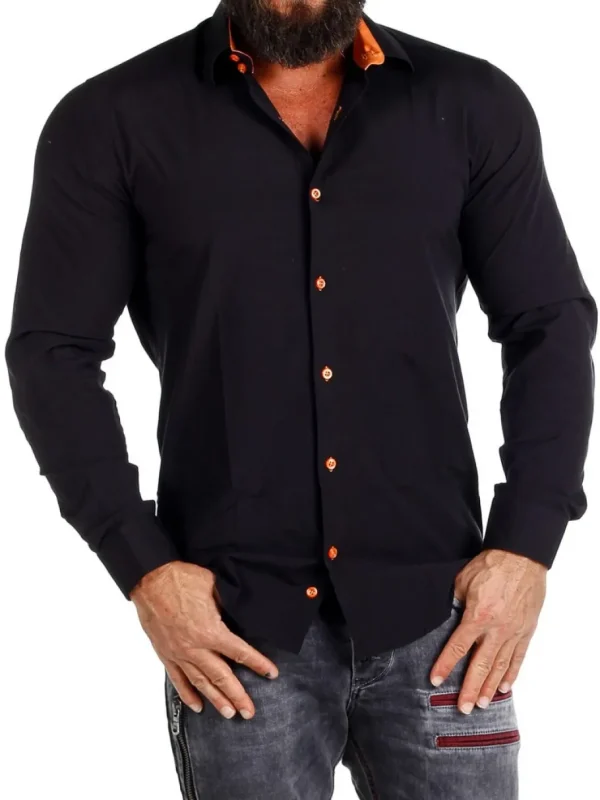 Obsess Skjorte - Sort/Orange^Rusty Neal Hot