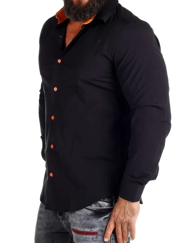 Obsess Skjorte - Sort/Orange^Rusty Neal Hot