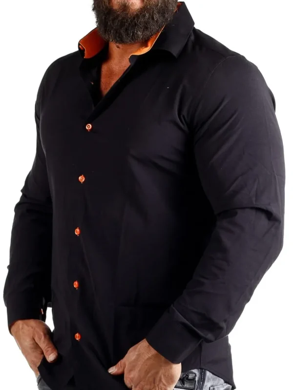 Obsess Skjorte - Sort/Orange^Rusty Neal Hot