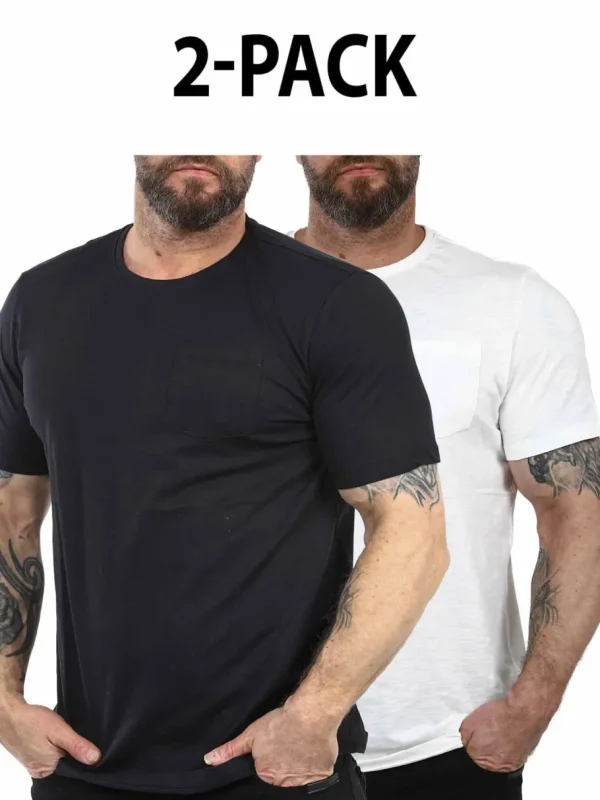2-Pack Jabriel T-shirt - Hvid/Sort^Blend Sale