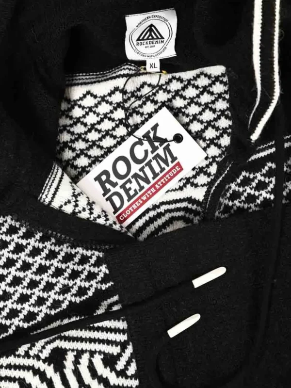 RD Brage Cashmere Cardigan - Sort/Hvid^Rockdenim Sale