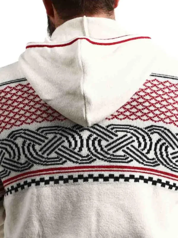 RD Brage Cashmere Cardigan - Vit/Röd^Rockdenim New
