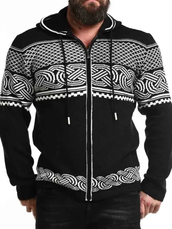 RD Brage Cashmere Cardigan - Sort/Hvid^Rockdenim Sale