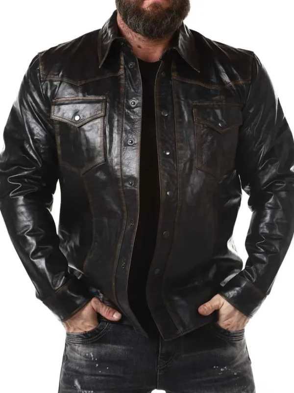 RD Buffallo Læderskjorte - Sort^Rockdenim Discount