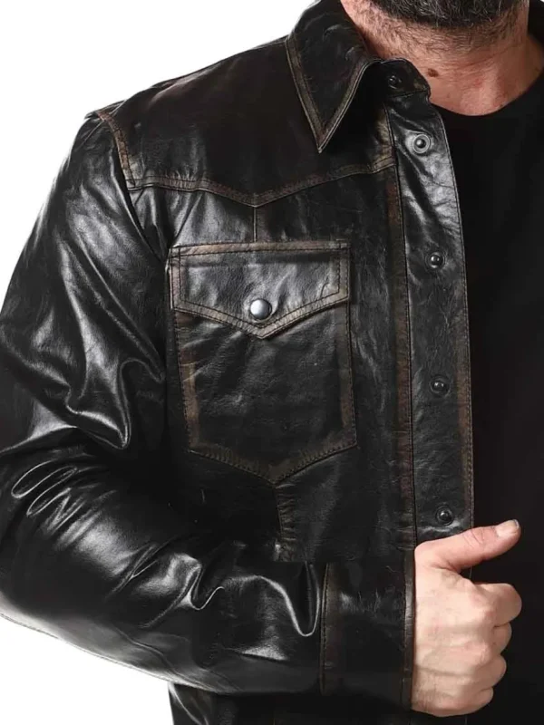 RD Buffallo Læderskjorte - Sort^Rockdenim Discount