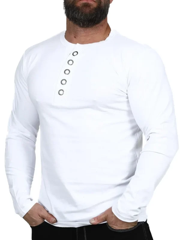 RD Button Longsleeve - Hvid^Rockdenim Discount