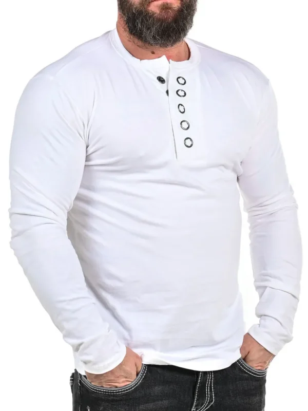 RD Button Longsleeve - Hvid^Rockdenim Discount
