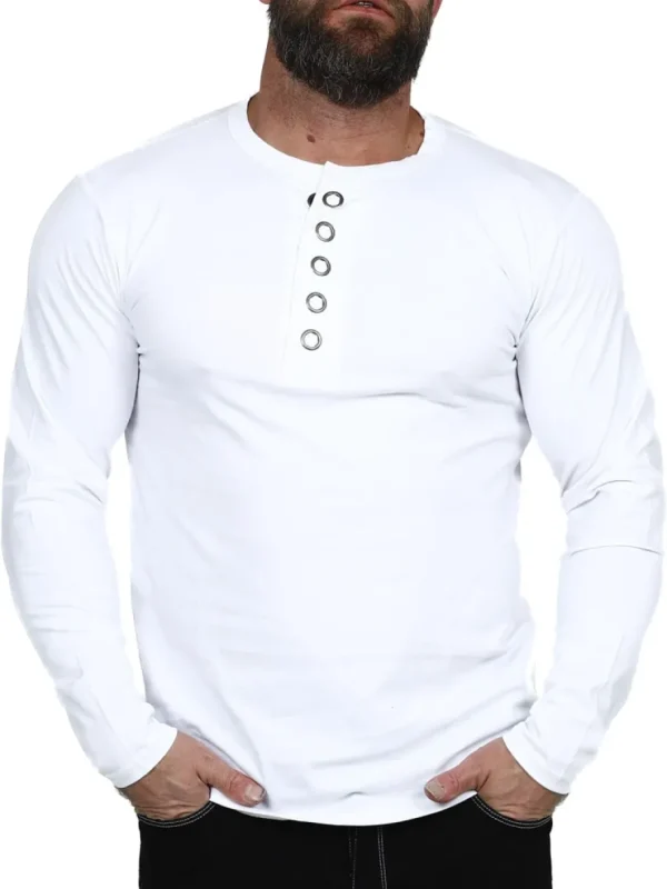 RD Button Longsleeve - Hvid^Rockdenim Discount