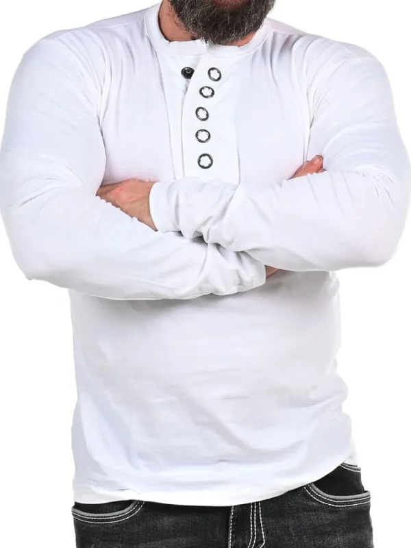 RD Button Longsleeve - Hvid^Rockdenim Discount