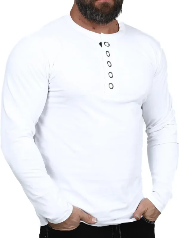 RD Button Longsleeve - Hvid^Rockdenim Discount