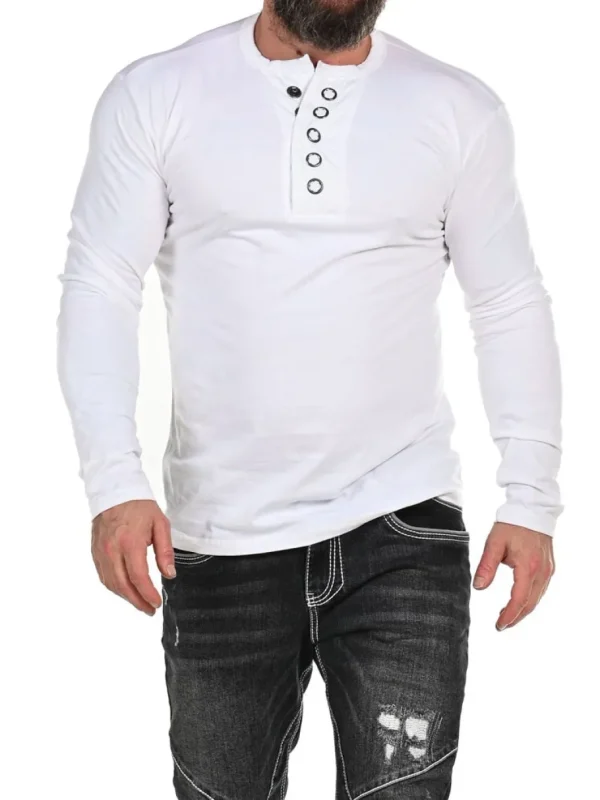RD Button Longsleeve - Hvid^Rockdenim Discount