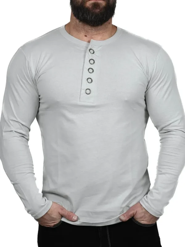 RD Button Longsleeve - Lysegrå^Rockdenim Outlet