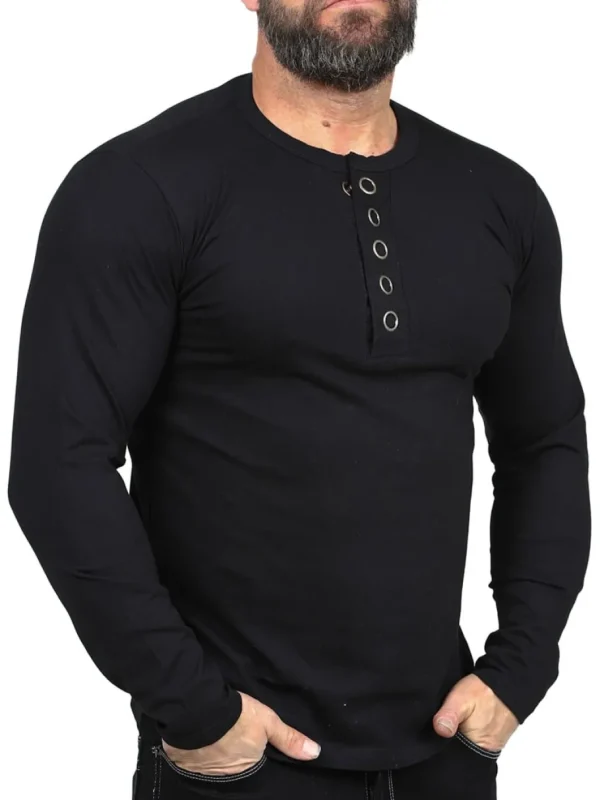 RD Button Longsleeve - Sort^Rockdenim Discount