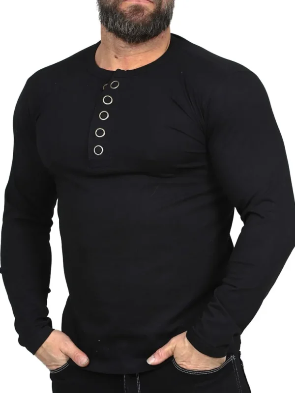 RD Button Longsleeve - Sort^Rockdenim Discount