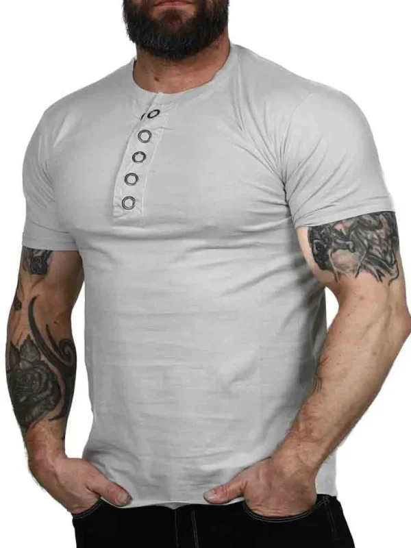 RD Button T-shirt - Lysegrå^Rockdenim Best