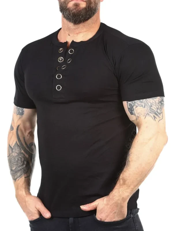 RD Button T-shirt - Sort^Rockdenim Outlet