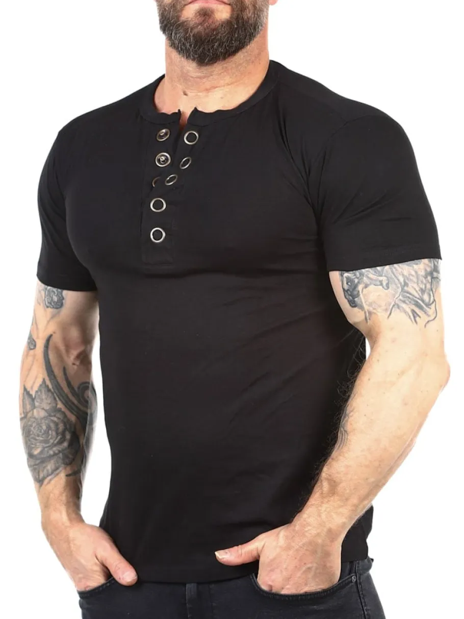 rd_button_tshirt__sort_0.webp RD Button T-shirt - Sort^Rockdenim Outlet