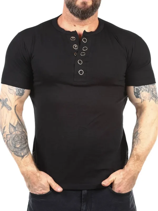 RD Button T-shirt - Sort^Rockdenim Outlet