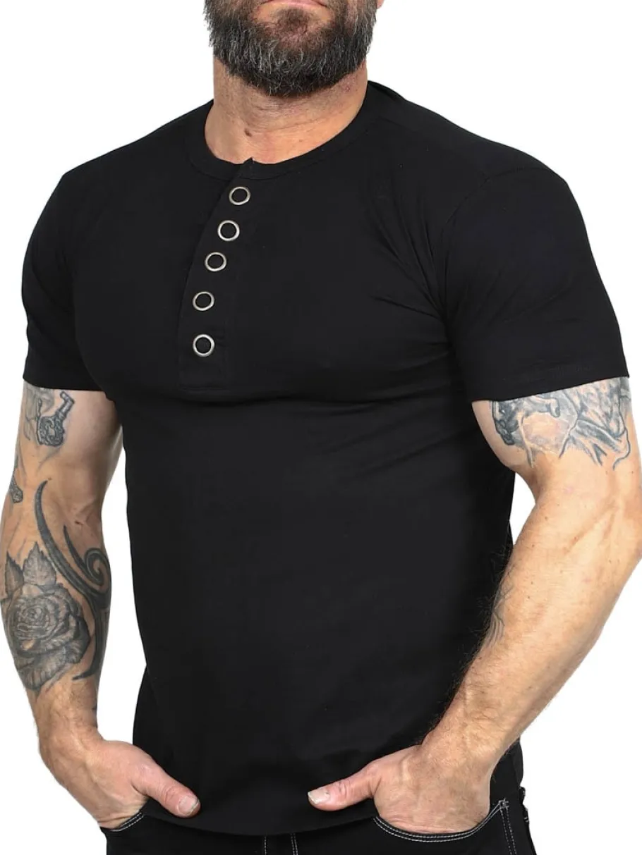 rd_button_tshirt__sort_2.webp RD Button T-shirt - Sort^Rockdenim Outlet