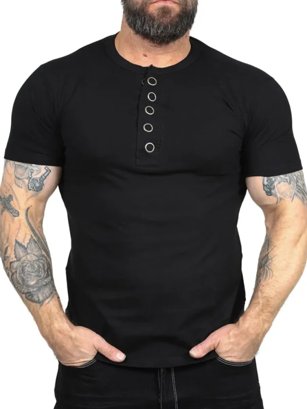 RD Button T-shirt - Sort^Rockdenim Outlet