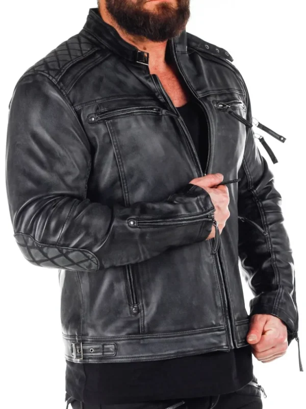 RD Carbon PU Skindjakke - Dirty Black^RockDenim Hot