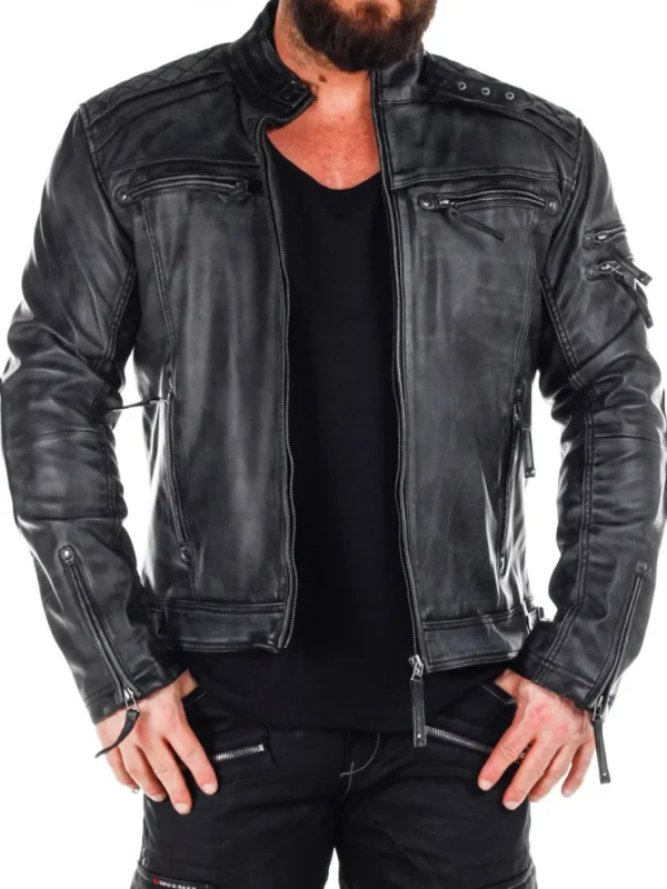 RD Carbon PU Skindjakke - Dirty Black^RockDenim Hot