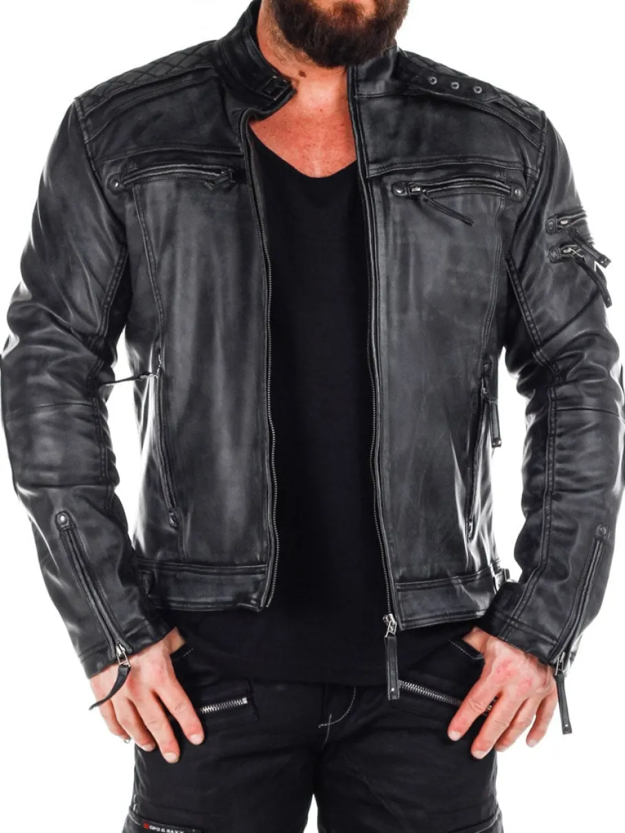 rd_carbon_pu_skindjakke___2.webp RD Carbon PU Skindjakke - Dirty Black^RockDenim Hot