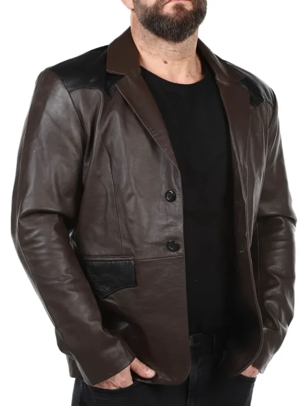 RD Crocodile Skindblazer - Brun/Sort^Rockdenim Sale