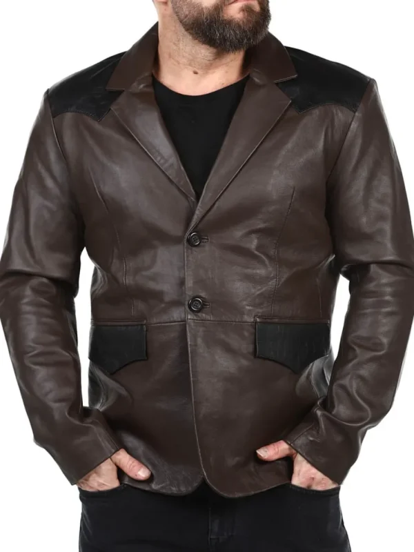 RD Crocodile Skindblazer - Brun/Sort^Rockdenim Sale