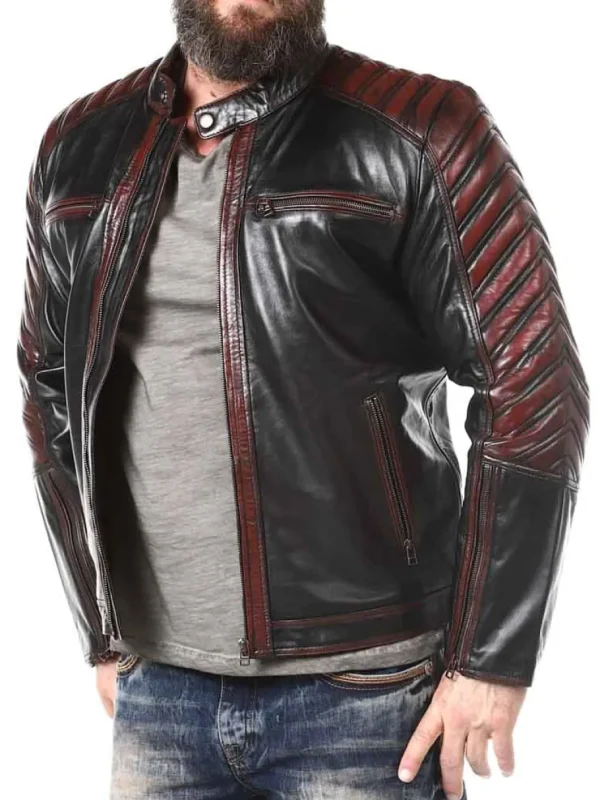 RD Driver Skindjakke - Sort/Rød^Rockdenim New