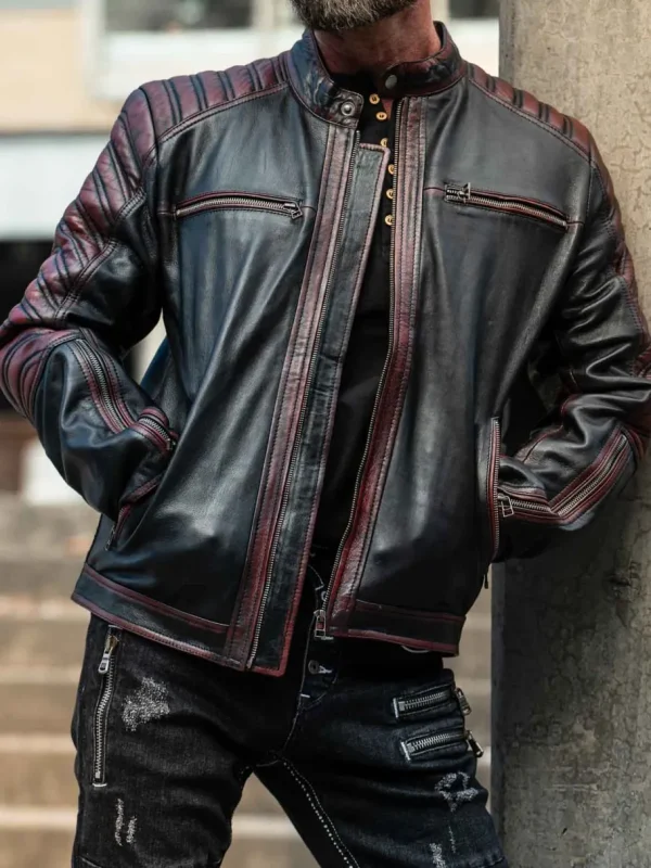 RD Driver Skindjakke - Sort/Rød^Rockdenim New