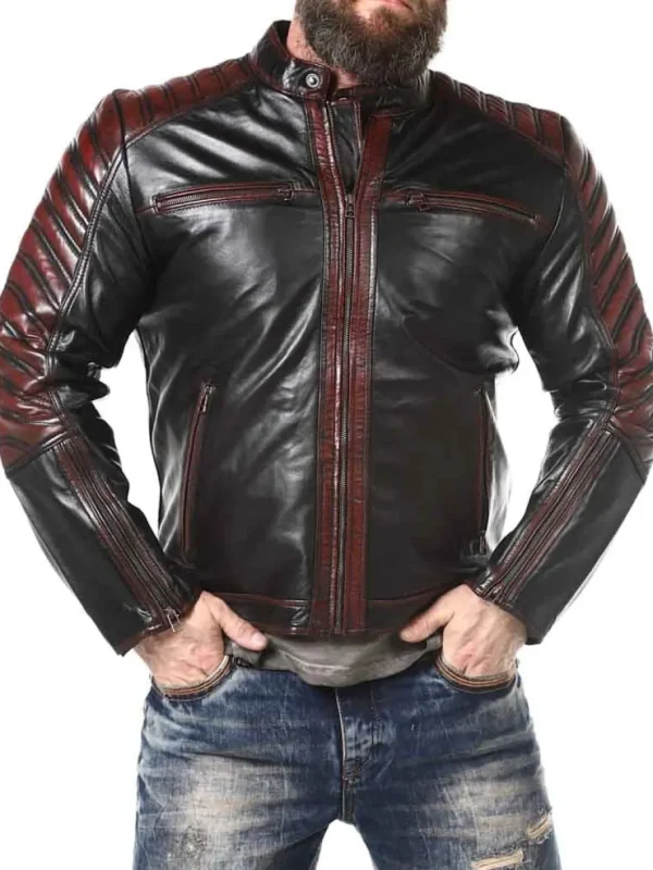 RD Driver Skindjakke - Sort/Rød^Rockdenim New