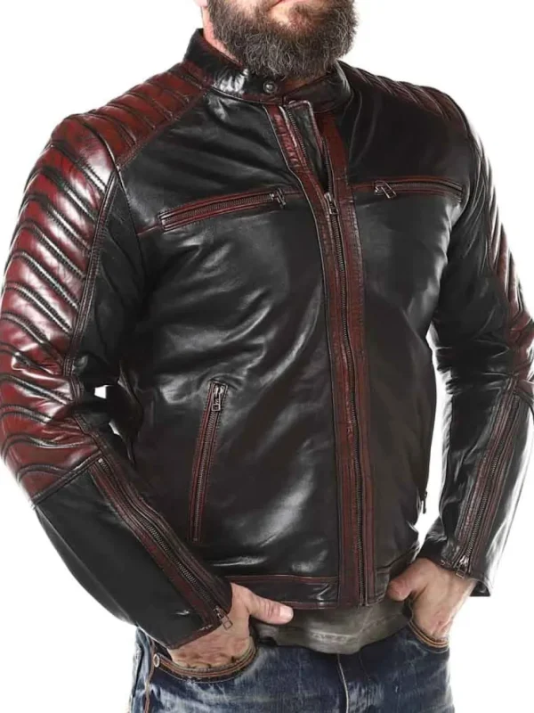 RD Driver Skindjakke - Sort/Rød^Rockdenim New
