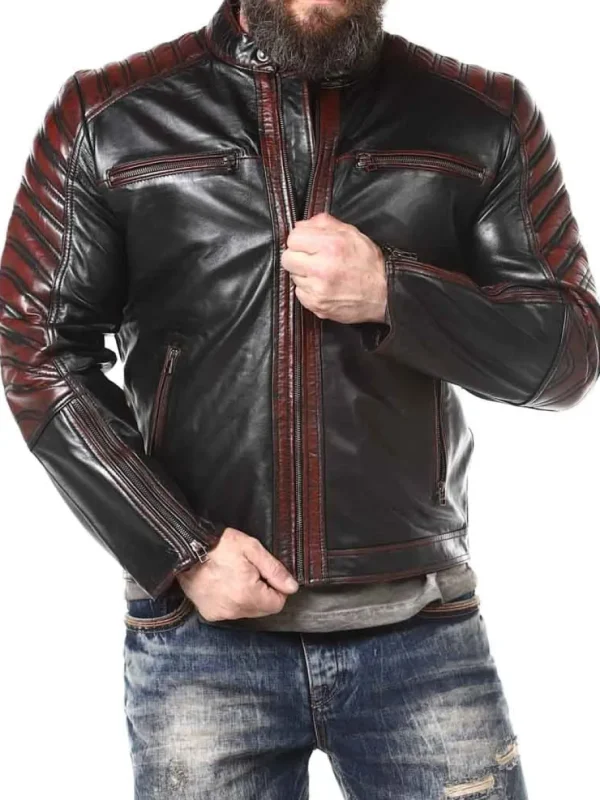 RD Driver Skindjakke - Sort/Rød^Rockdenim New