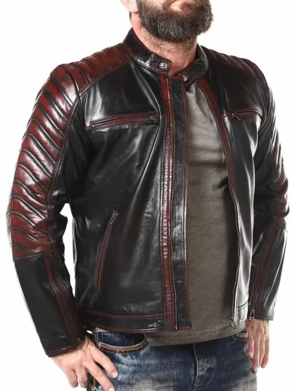 RD Driver Skindjakke - Sort/Rød^Rockdenim New