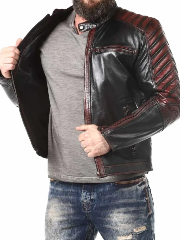 RD Driver Skindjakke - Sort/Rød^Rockdenim New