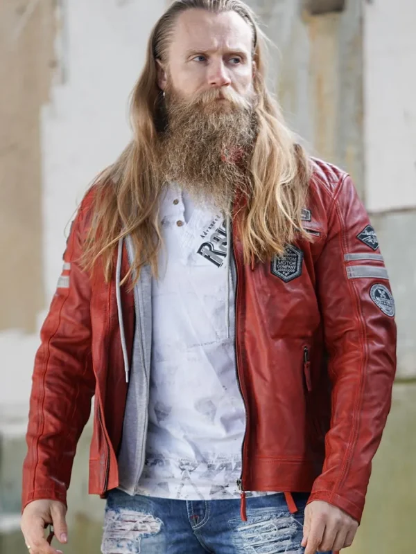 RD Fast Track Skindjakke - Rød^Rockdenim Discount