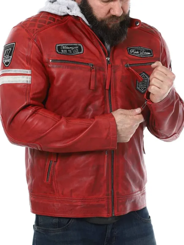 RD Fast Track Skindjakke - Rød^Rockdenim Discount