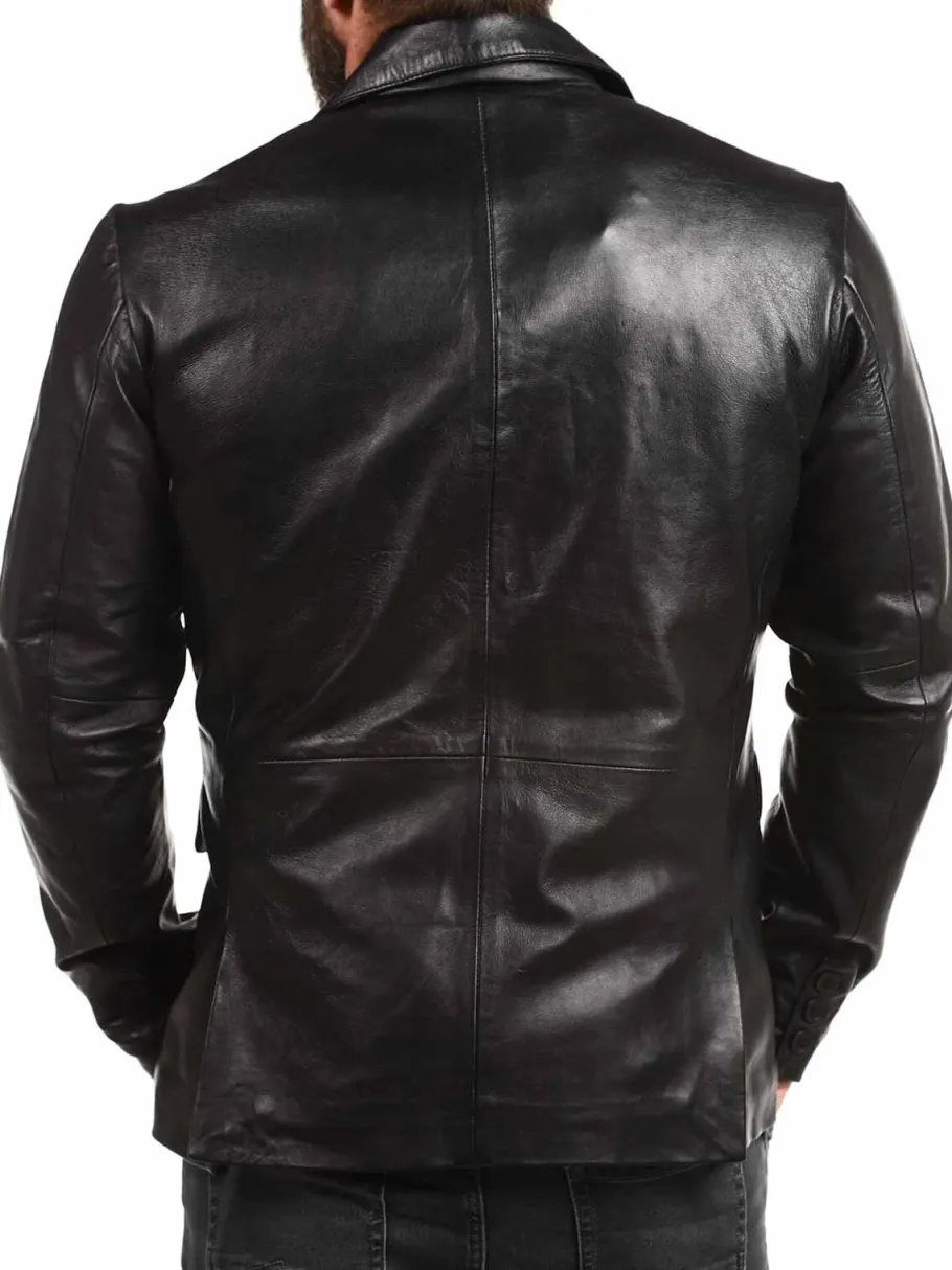 rd_leather_blazer__sort_1.webp RD Leather Blazer - Sort^RockDenim Hot