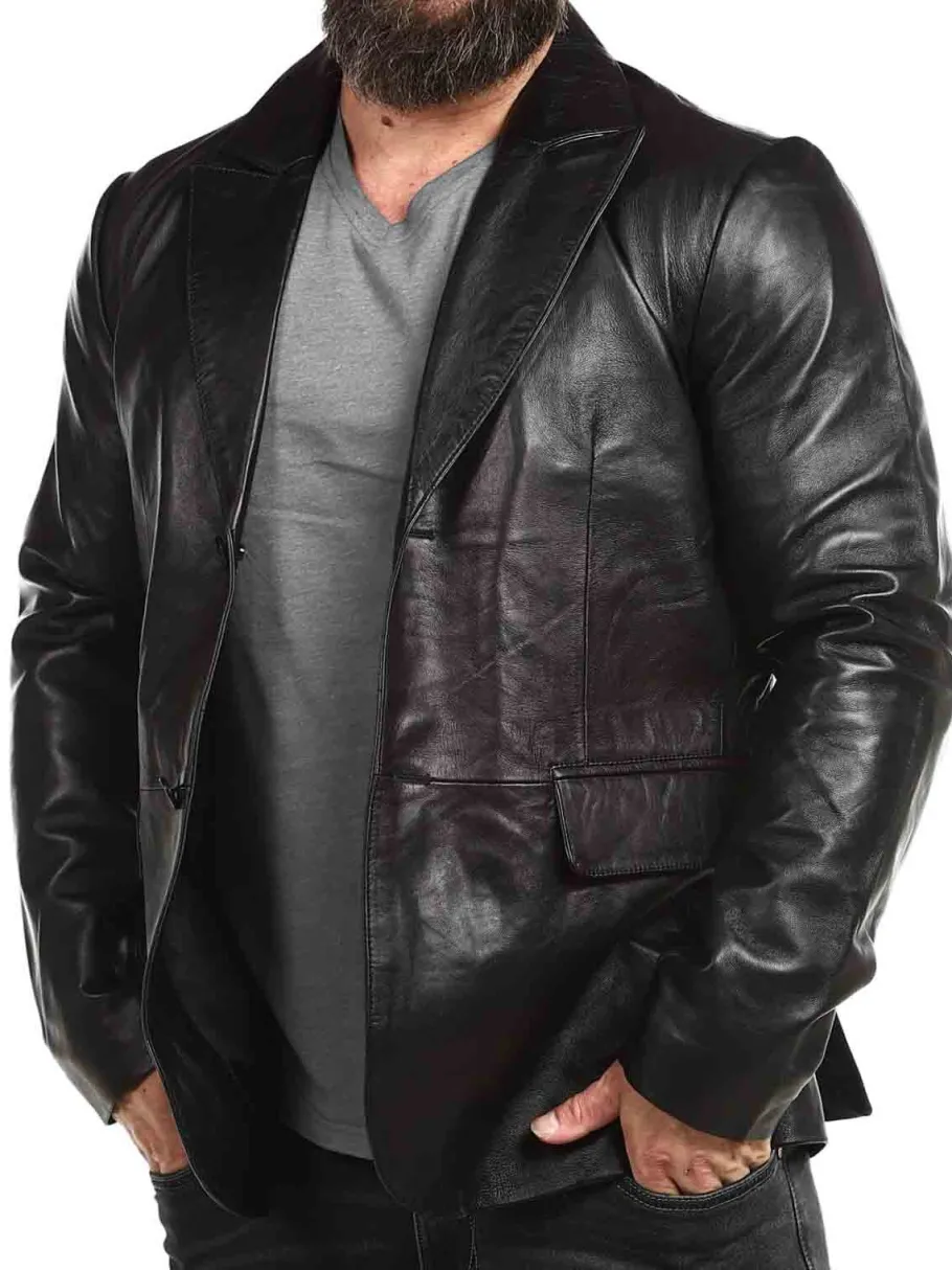 rd_leather_blazer__sort_3.webp RD Leather Blazer - Sort^RockDenim Hot