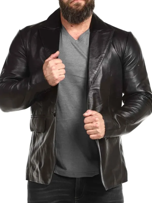 RD Leather Blazer - Sort^RockDenim Hot