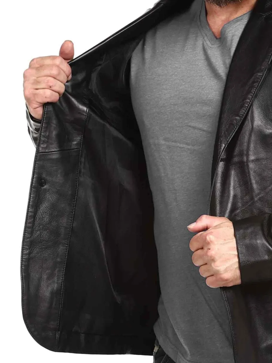 rd_leather_blazer__sort_5.webp RD Leather Blazer - Sort^RockDenim Hot