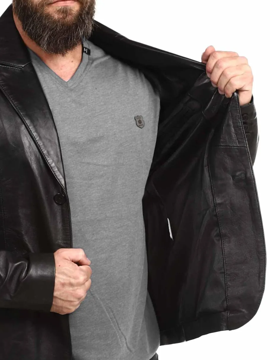 rd_leather_blazer__sort_6.webp RD Leather Blazer - Sort^RockDenim Hot