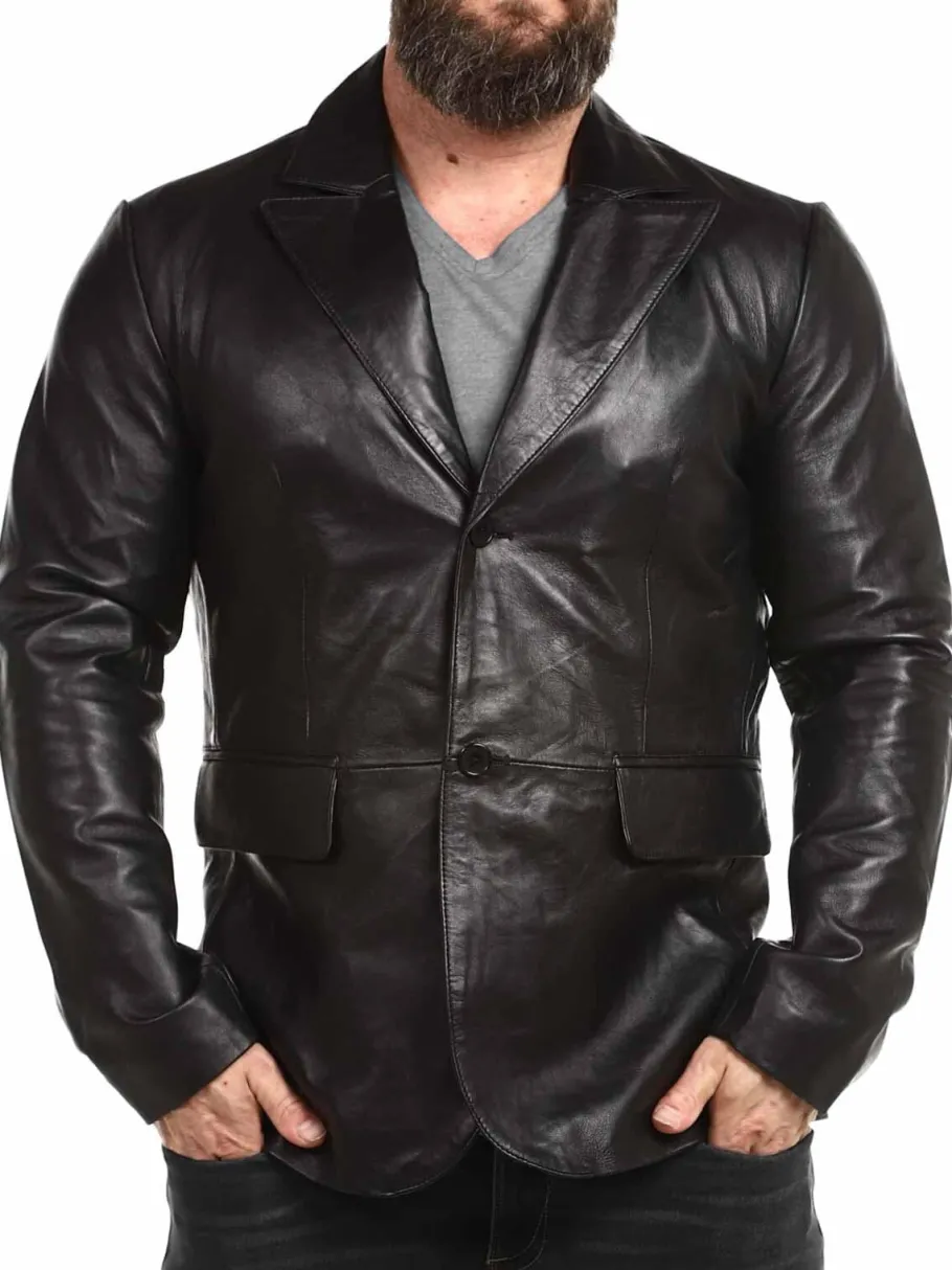 rd_leather_blazer__sort_7.webp RD Leather Blazer - Sort^RockDenim Hot